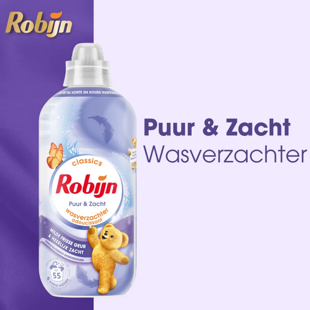 Wasverzachter Puur & Zacht 55 Wasbeurten 1100 ml^Robijn Best