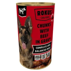 Outlet Hondenvoer Blik Stukjes Rund in Jus 1,24 kg Hondenvoer