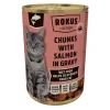 Kattenvoer<Rokus Kattenvoer Blik Stukjes Zalm in Jus 415 gr