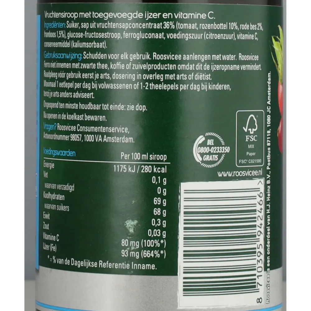 Vruchtvitaal Ferro 500 ml^Roosvicee Outlet