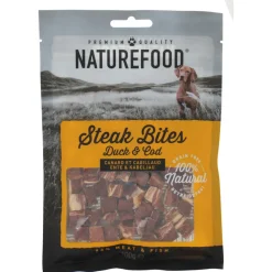 Snacks<Rosewood Naturefood Steak Bites Eend & Koolvis 100 gr