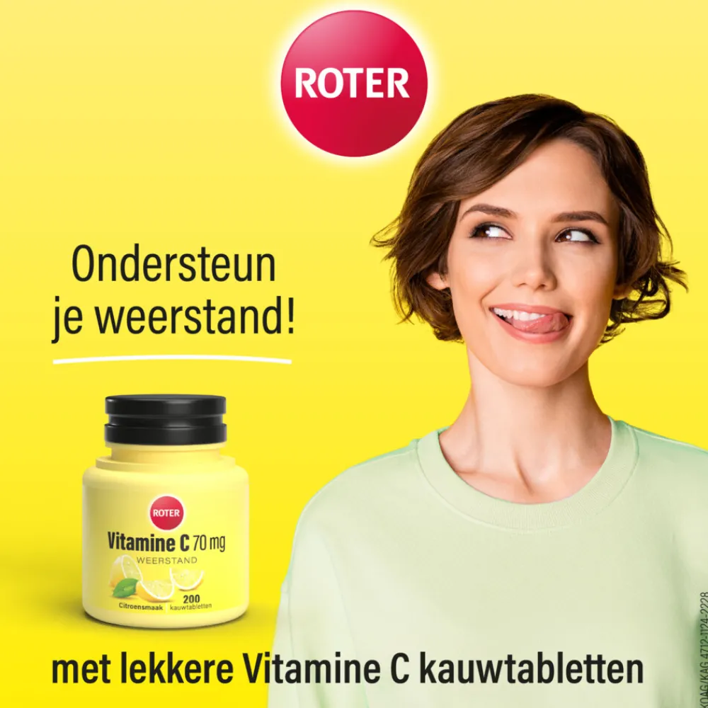 Vitaminen<Roter Vitamine C 70 mg Citroen 200 kauwtabletten