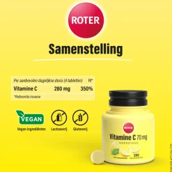 Vitaminen<Roter Vitamine C 70 mg Citroen 200 kauwtabletten