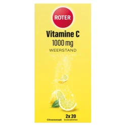 Vitamine C Bruis 1000 mg Citroen 2 x 20 bruistabletten Vitaminen