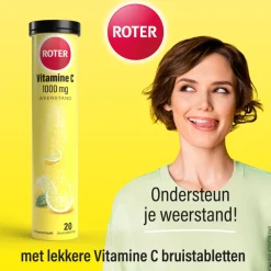 Vitamine C Bruis 1000 mg Citroen 2 x 20 bruistabletten Vitaminen