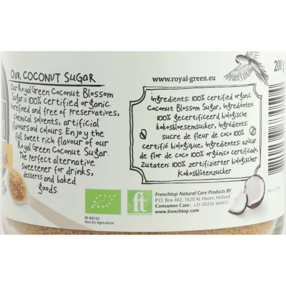 Siropen & Zoetstoffen<Royal Green Coconut Blossom Suiker 200 gr
