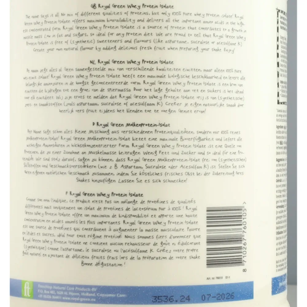 Proteins Whey Protein Isolate 600 gr^Royal Green Discount