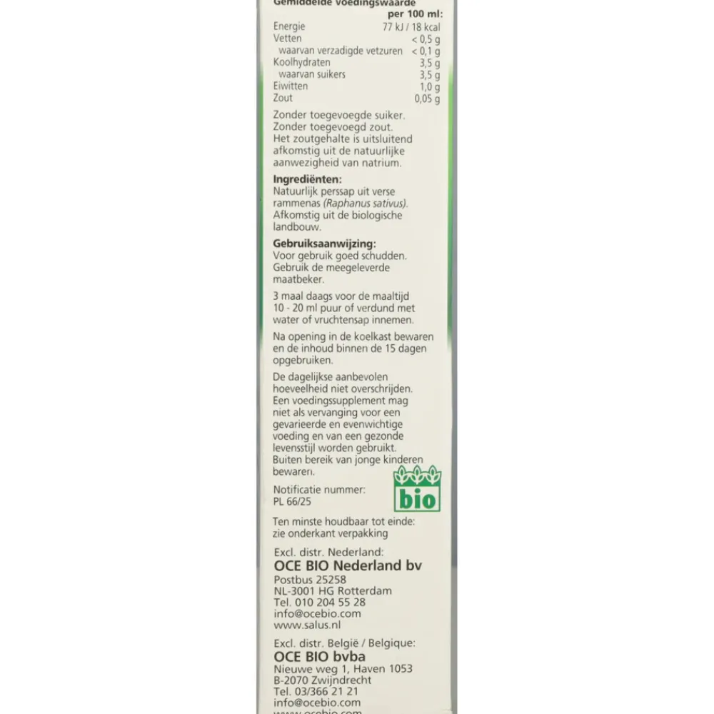 Biologisch Sap Rammenas 200 ml Dranken