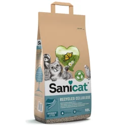 Kattenbakvulling<Sanicat Clean & Green Papier Recycle 10 liter