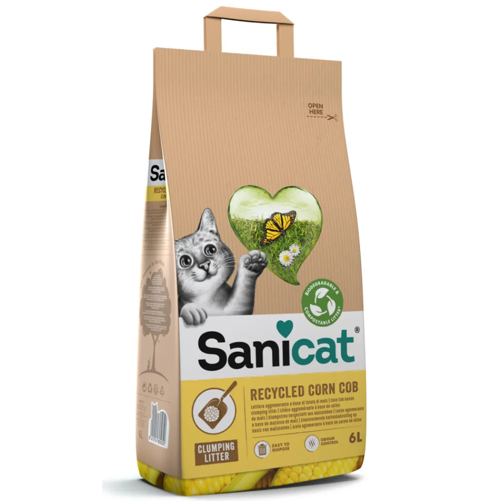 Kattenbakvulling<Sanicat Klontvormend Maïs 6 liter