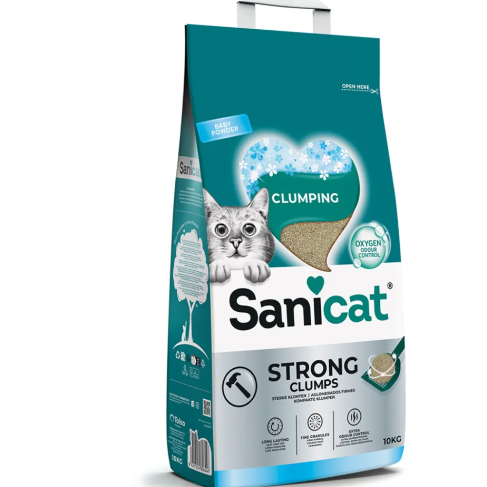 Strong Clumps Kattenbakvulling Baby Powder 10 kg^Sanicat Best