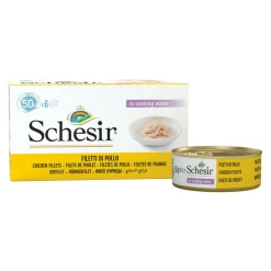 Kattenvoer<Schesir Kattenvoer Kipfilet - Rijst 6 x 50 gr