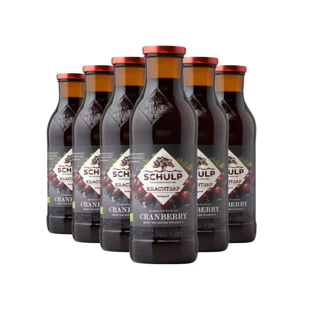 Dranken<Schulp Cranberrysap Puur Krachtsap Biologisch 6 x 0,75 liter