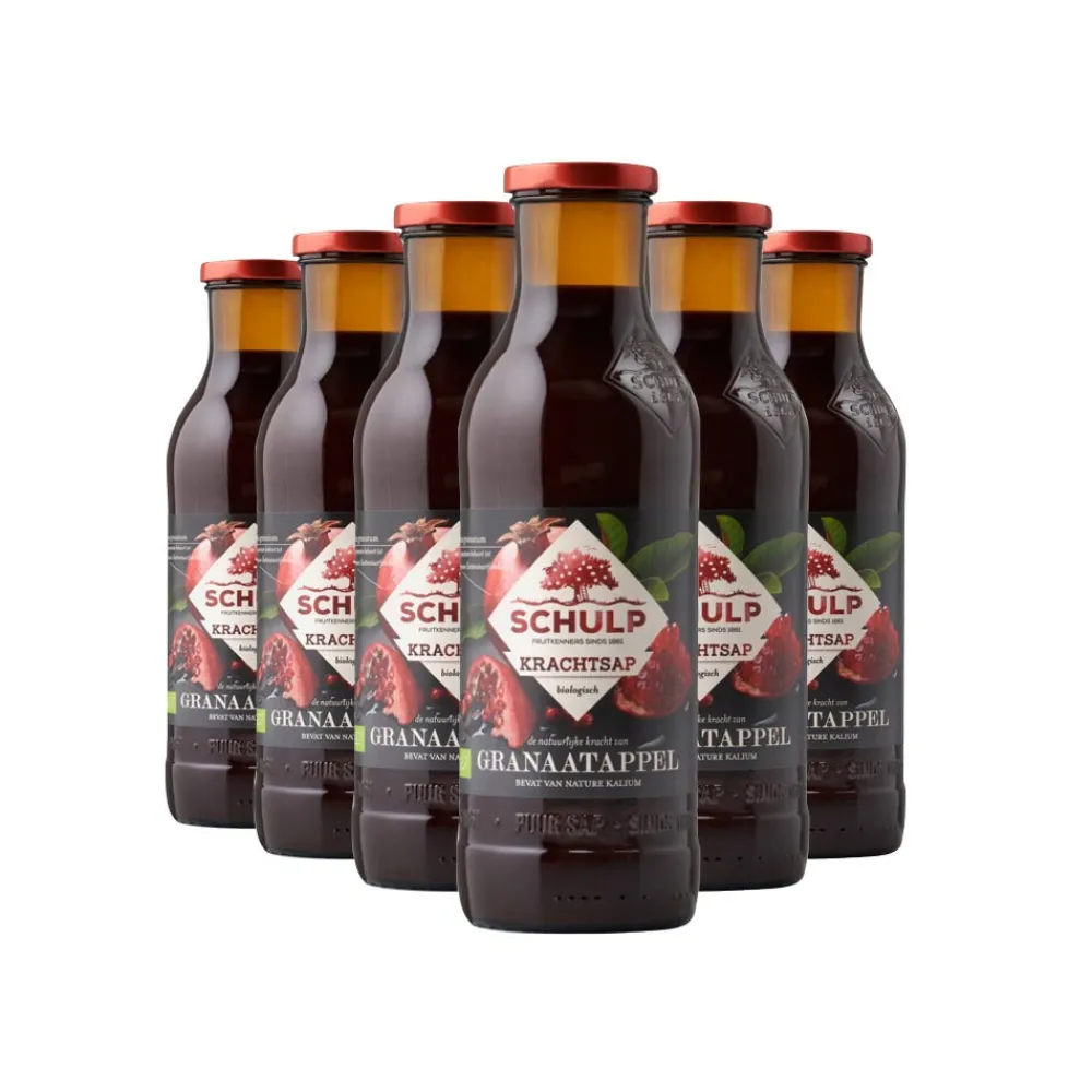 Dranken<Schulp Granaatappelsap Puur Krachtsap Biologisch 6 x 0,75 liter