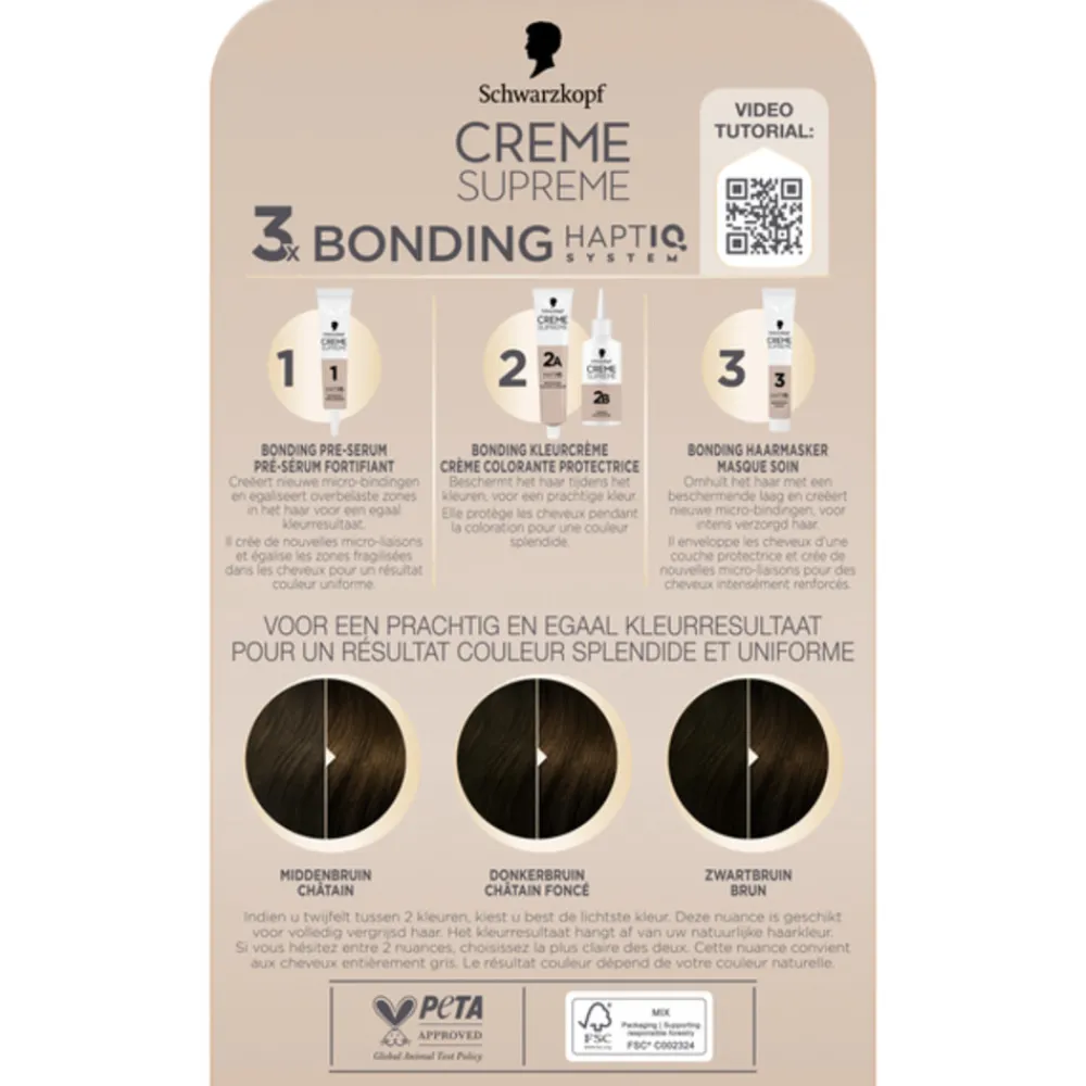 New Creme Supreme Haarkleuring 4-0 1 set Haarkleuring