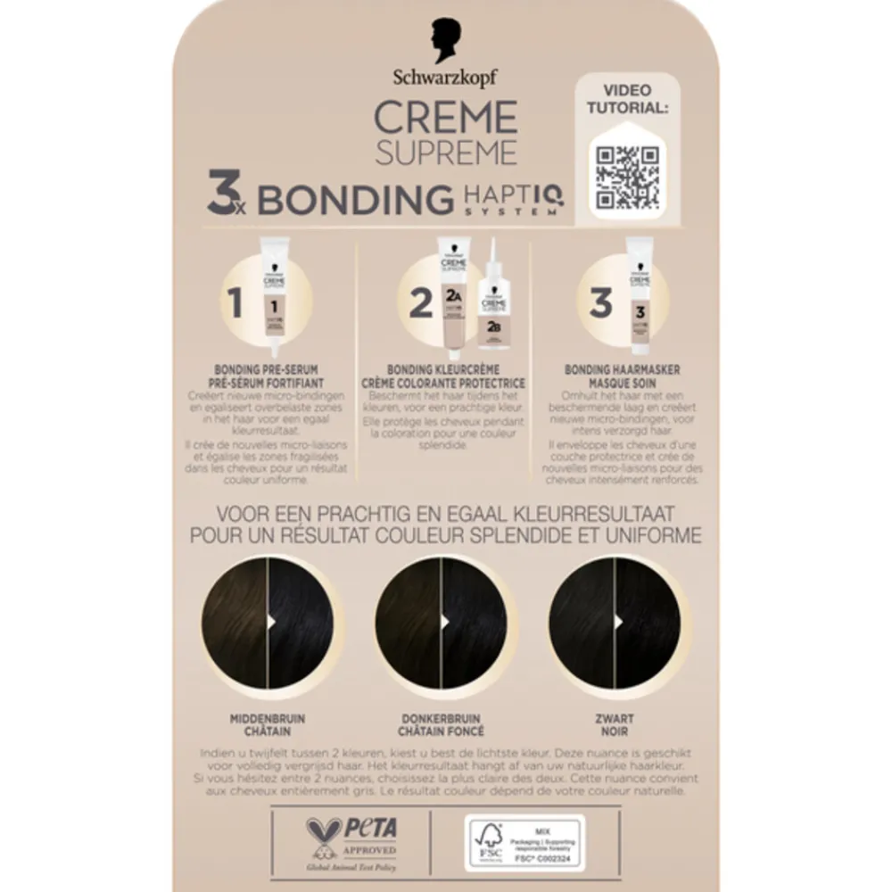 Clearance Creme Supreme Haarkleuring 1-0 1 set Haarkleuring