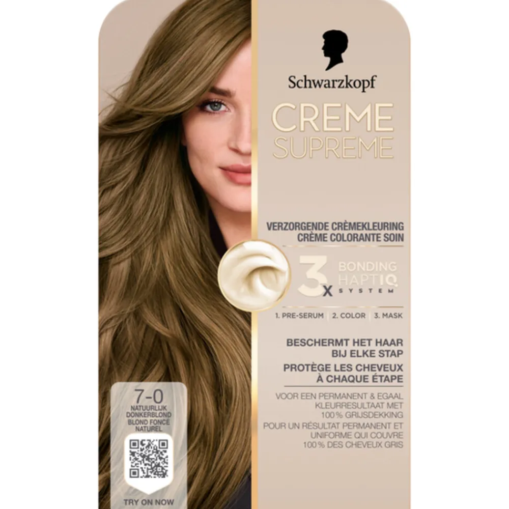 Haarkleuring<Schwarzkopf Creme Supreme Haarkleuring 7-0 1 set