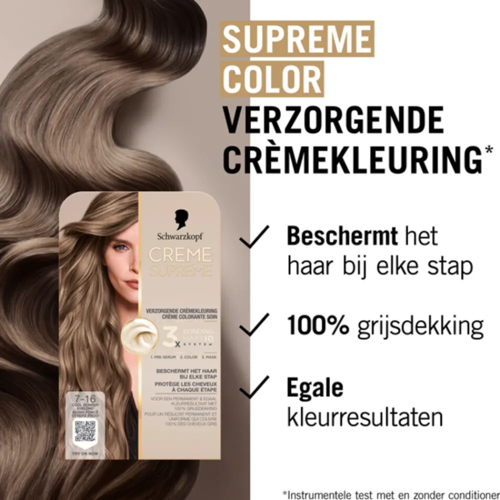 Haarkleuring<Schwarzkopf Creme Supreme Haarkleuring 7-16 1 set
