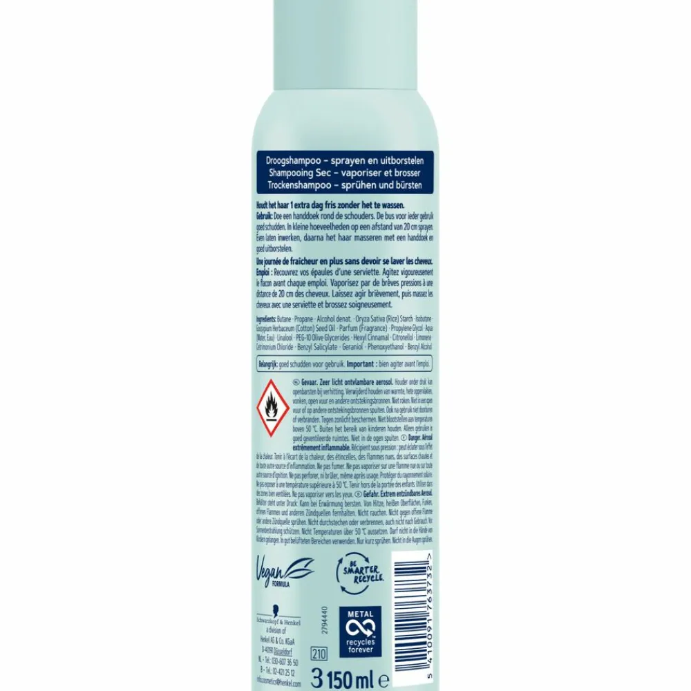 Shampoo<Schwarzkopf Droogshampoo Cotton Fresh 150 ml