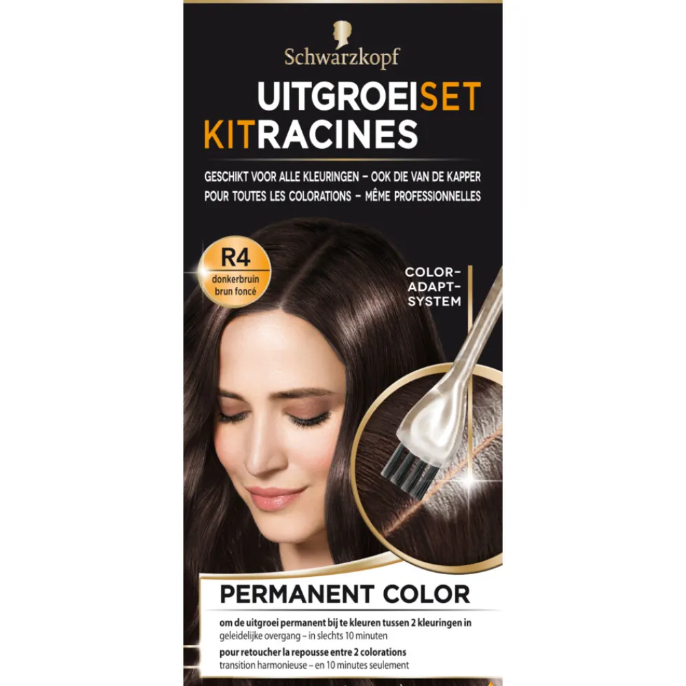 Clearance Uitgroeiset Haarverf Donkerbruin R4 1 set Haarkleuring