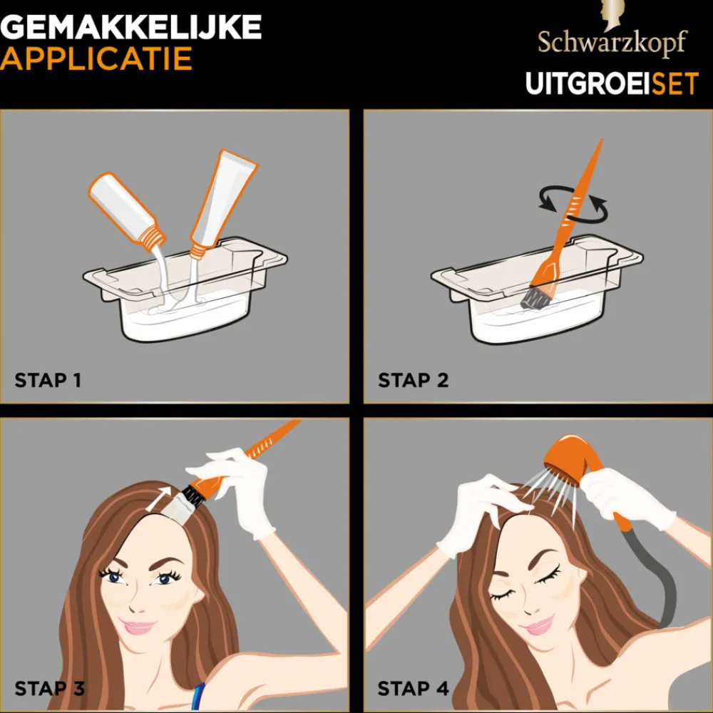 Clearance Uitgroeiset Haarverf Donkerbruin R4 1 set Haarkleuring