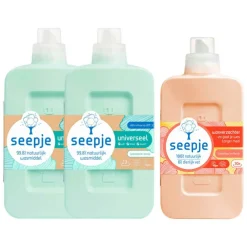 Wasverzachter|Wasmiddel<Seepje Voor-alles-was Perzik Klein Pakket