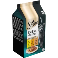 Kattenvoer<Sheba Délices Du Jour Kattenvoer Nat Selectie Maaltijdzakjes Multipack Vis in Gelei 6x50 gr