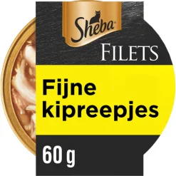 Kattenvoer<Sheba Filets Kattenvoer Natvoer Kipfilet Stukjes in Saus 60 gr