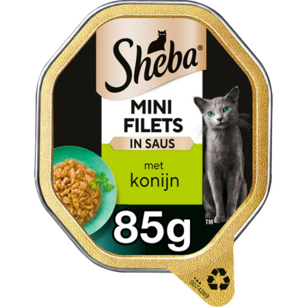 Mini Filets Adult Kattenvoer Natvoer Konijn in Saus 85 gr^Sheba