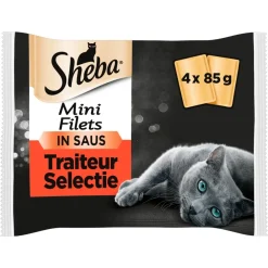 Kattenvoer<Sheba Mini Filets Adult Kattenvoer Natvoer Traiteur Selectie Kuipjes 340 gr