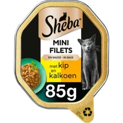 Outlet Mini Filets Adult Kattenvoer Natvoer Kip en Kalkoen in Saus Kuipjes 85 gr Kattenvoer