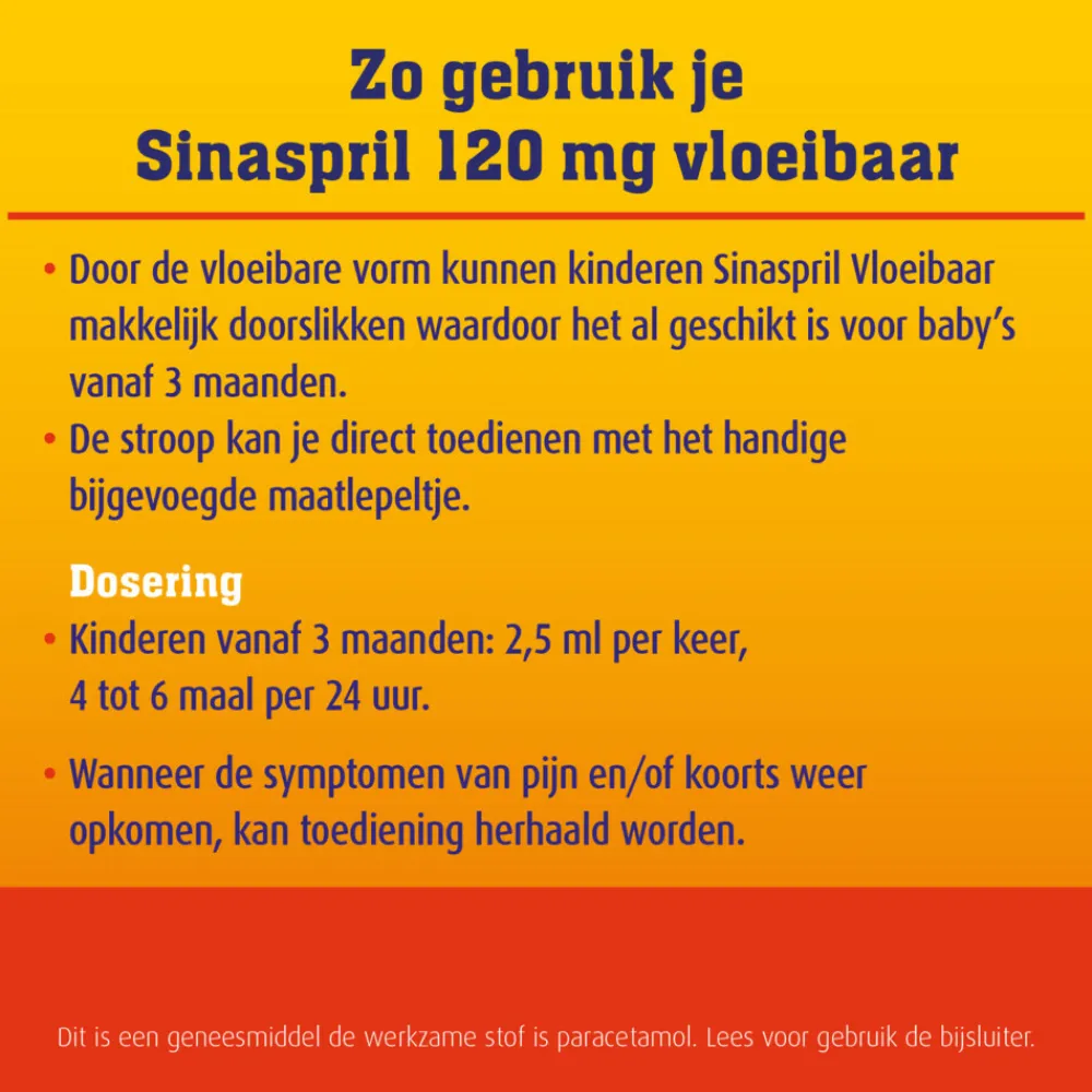 Paracetamol 120 mg Vloeibaar 100 ml^Sinaspril Best