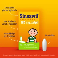 Geneesmiddelen|Pijnstillend<Sinaspril Paracetamol 120mg Zetpil 10 stuks