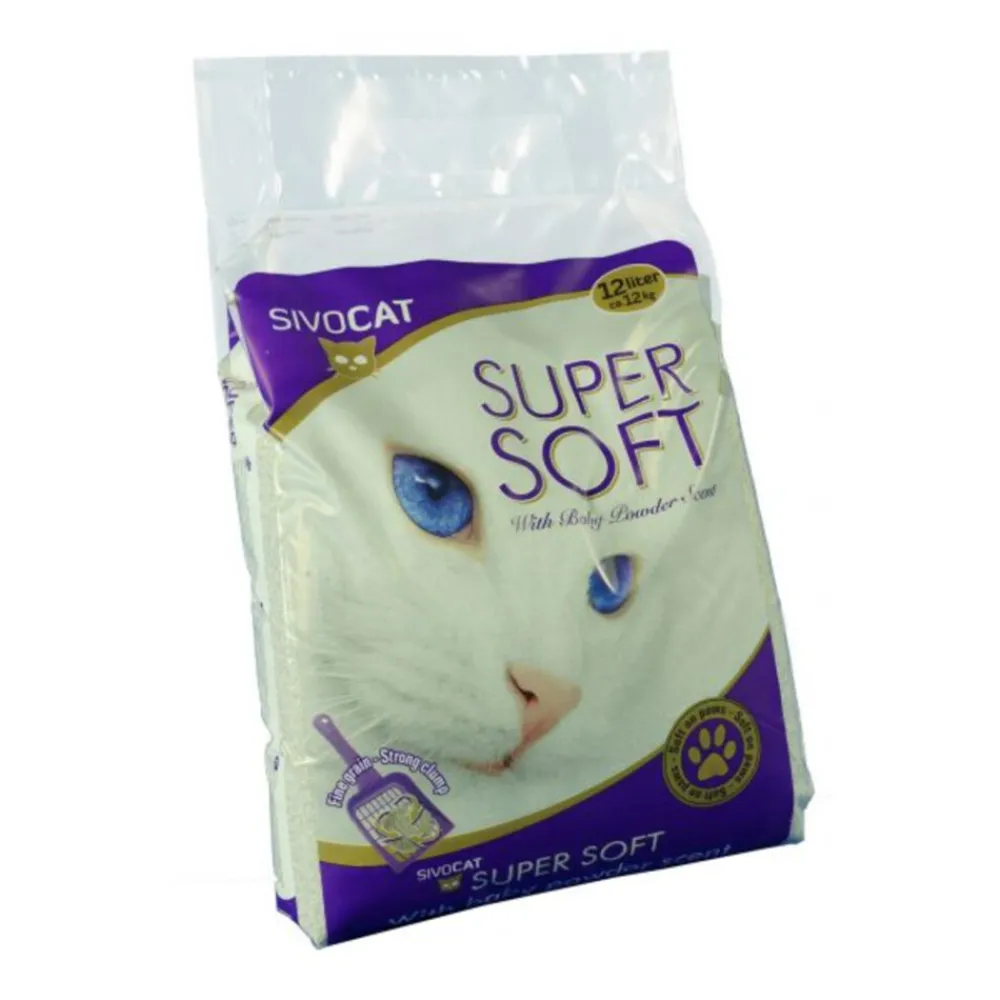 Kattenbakvulling Super Soft Babypoeder 12 liter^Sivocat
