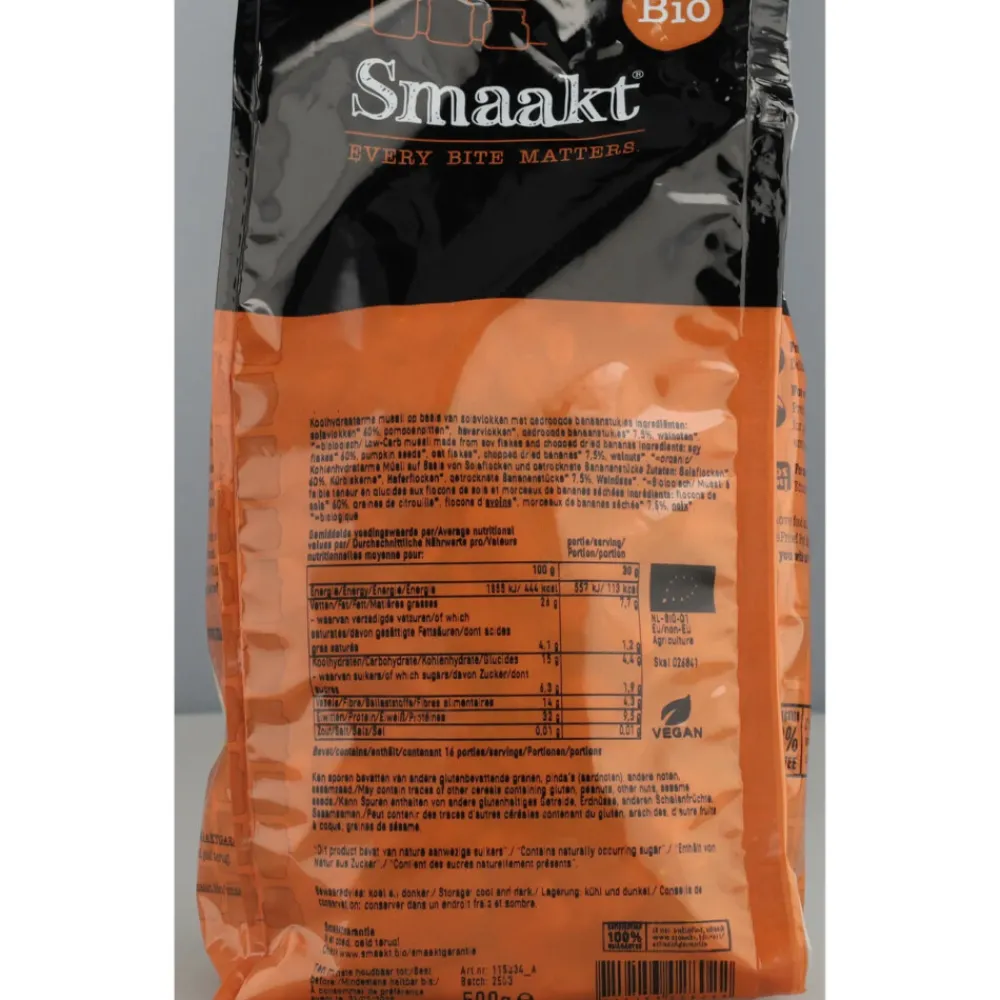 Ontbijtgranen<Smaakt Less Carb Muesli Vezelrijk Biologisch 500 gr