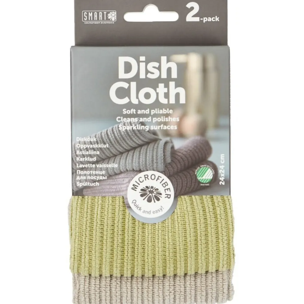 Schoonmaakdoekjes<Smart Microfiber System Microvezel Vaatdoek Groen Groen 2 stuks