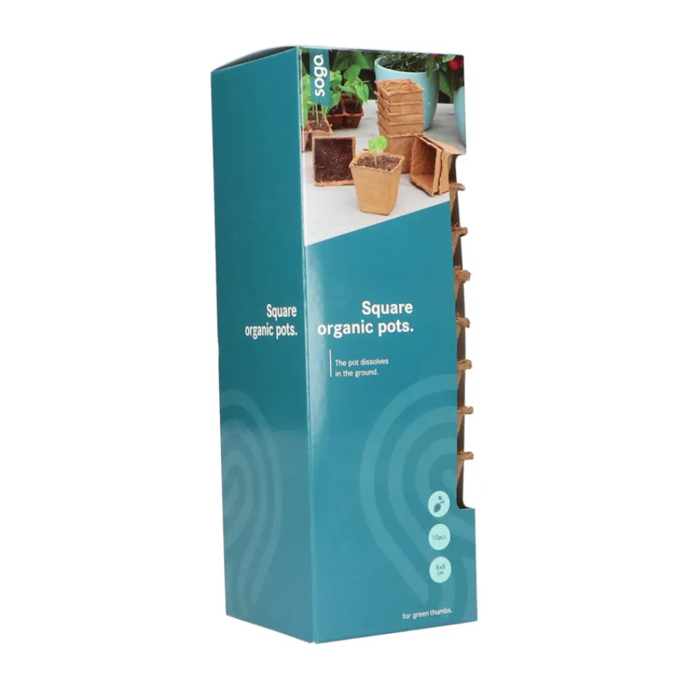 Hot Biologische Kweekpotjes Vierkant 8 cm 10 stuks Kweken En Zaden