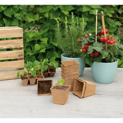 Hot Biologische Kweekpotjes Vierkant 8 cm 10 stuks Kweken En Zaden