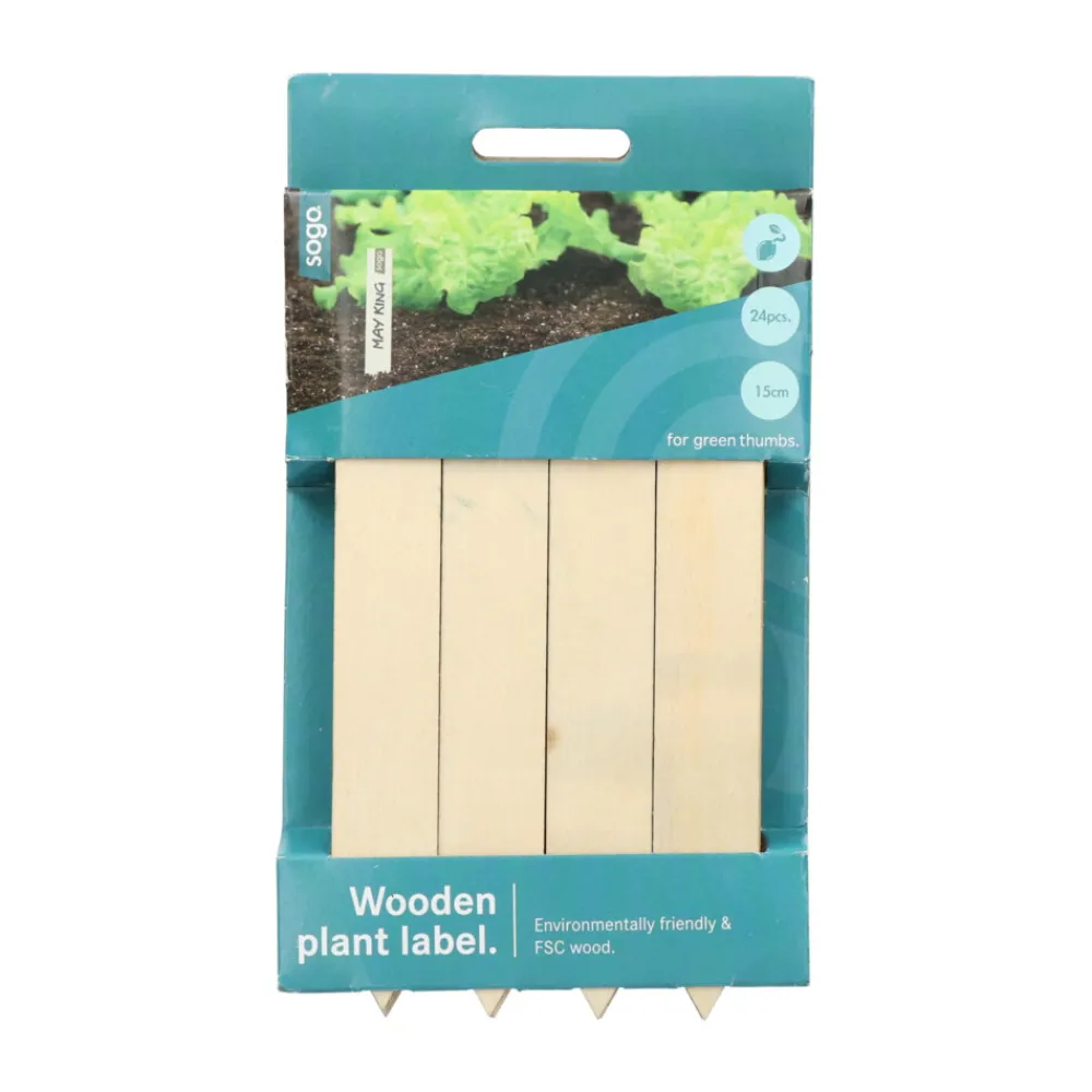 Houten Steeketiket 15 cm 24 stuks^SOGO New