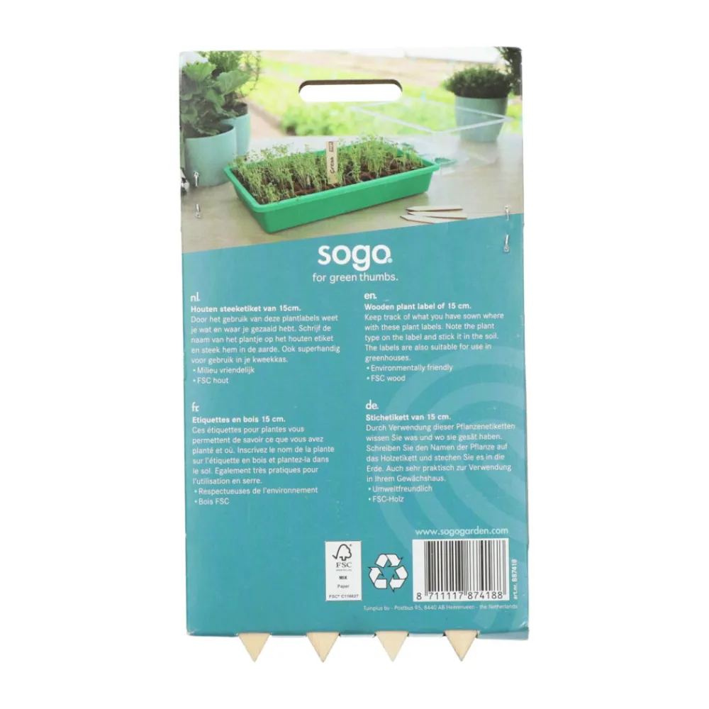 Houten Steeketiket 15 cm 24 stuks^SOGO New