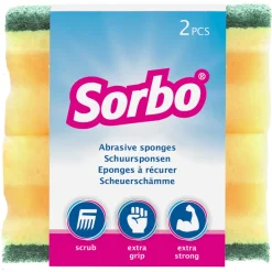 Sponzen<Sorbo Schuurspons Handgreep 2 stuks
