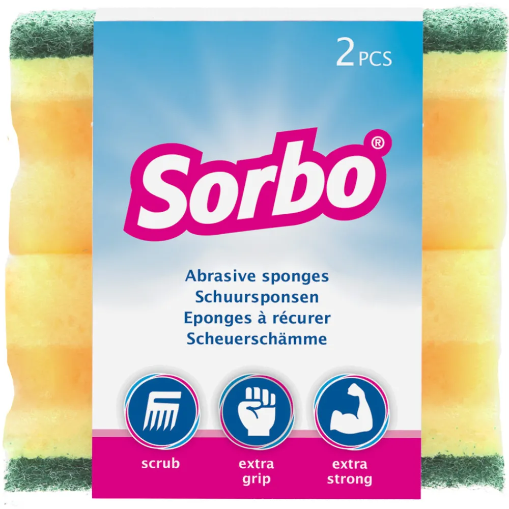 Sponzen<Sorbo Schuurspons Handgreep 2 stuks