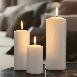 Sale Cilinderkaars Wit 80/200 mm ± 100 branduren Kaarsen