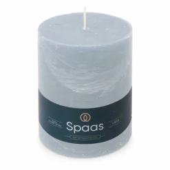 Kaarsen<SPAAS Rustieke Pillarkaars ± 95 branduren Lichtblauw