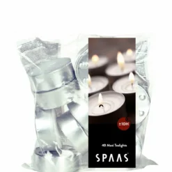 Kaarsen<SPAAS Theelichten Maxi Wit 10 Branduren 40 stuks