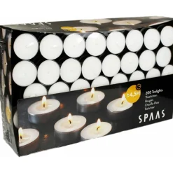 Kaarsen<SPAAS Theelichten Wit 4,5 Branduren 200 stuks