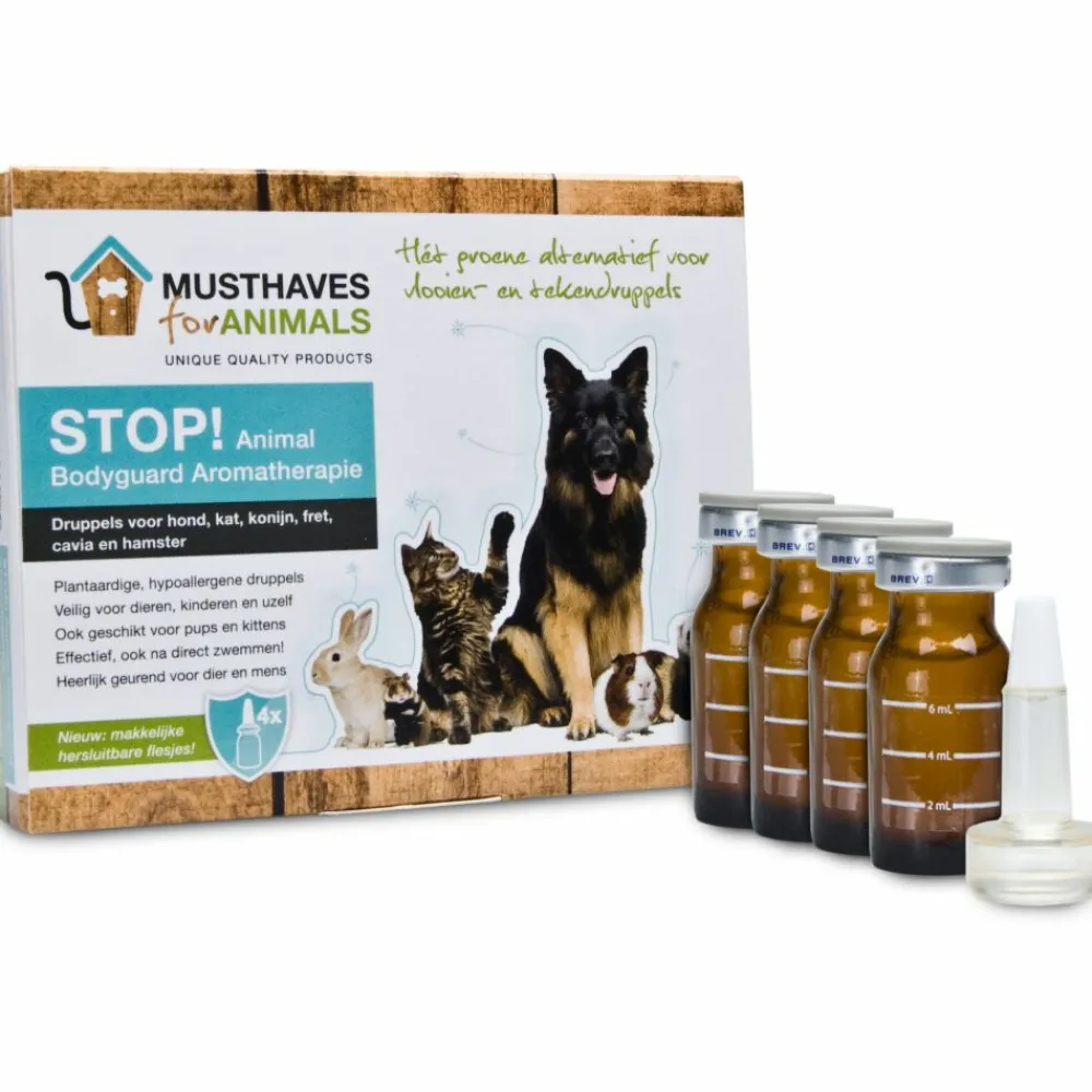 Animal Bodyguard Aromatherapie Anti Vlooien en Teken Druppels Hond en Kat 4 x 8 ml^STOP! Discount