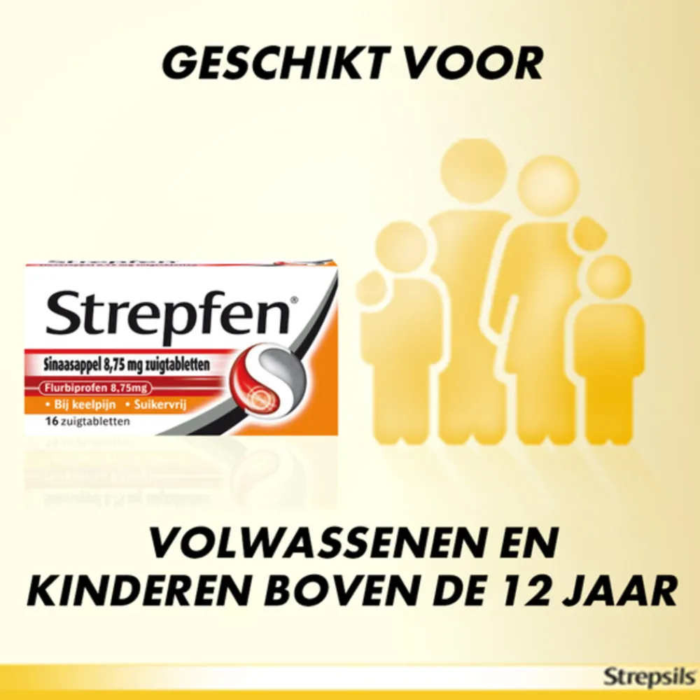 Sinaasappel Suikervrij 16 zuigtabletten Keel & Luchtwegen
