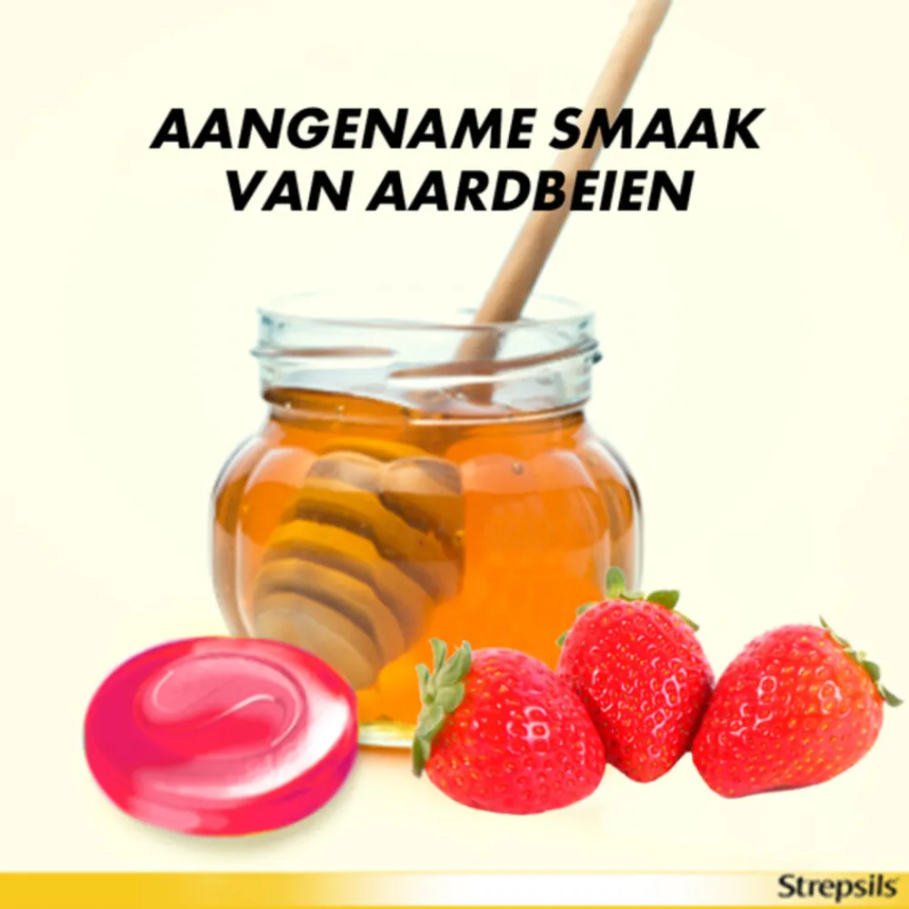 Keel & Luchtwegen<Strepsils Zuigtabletten Aardbei Suikervrij 24 tabletten