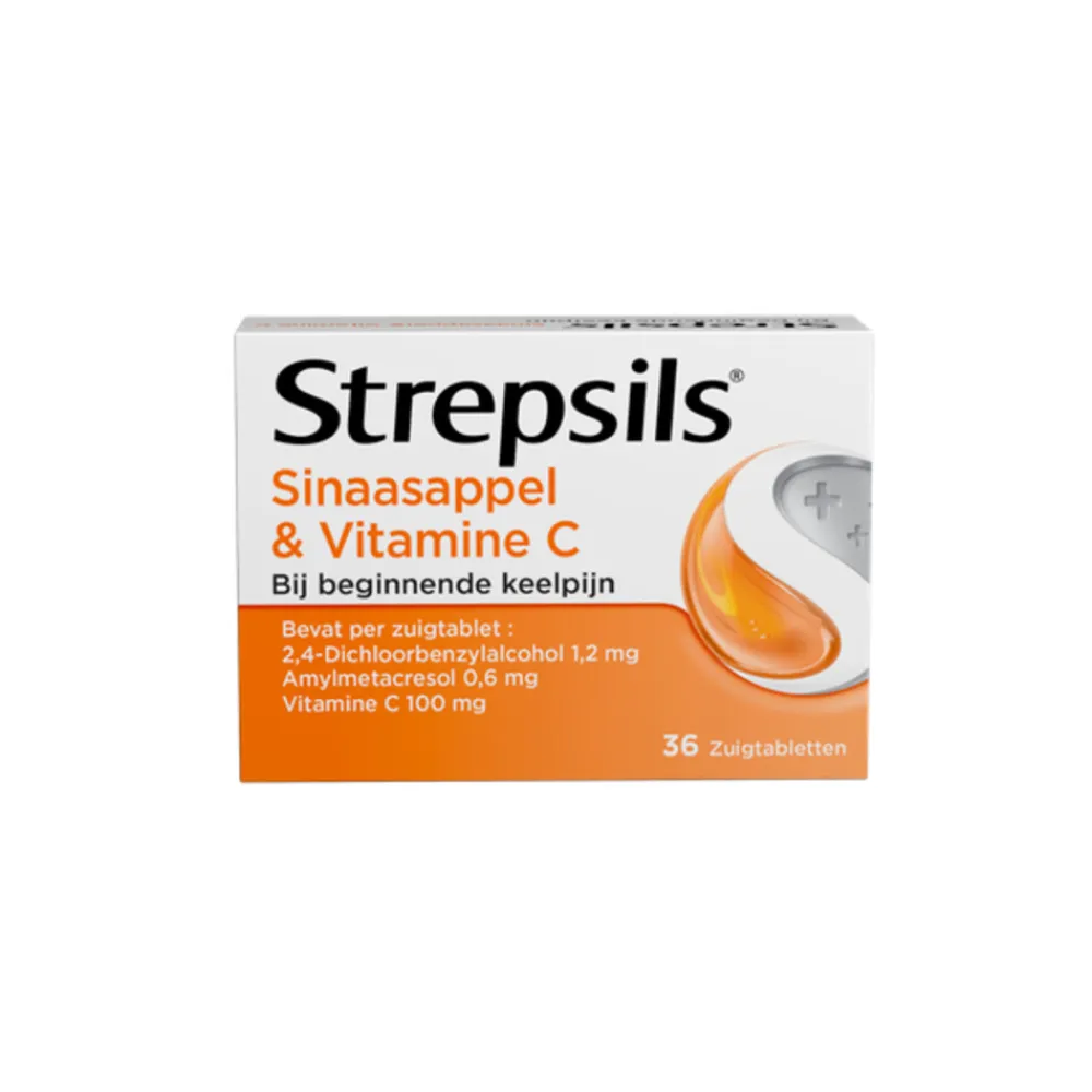 Keel & Luchtwegen<Strepsils Zuigtabletten Sinaasappel & Vitamine C 36 tabletten
